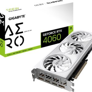 Gigabyte NVIDIA GeForce RTX 4060 AERO OC Targeta gráfica - 8GB GDDR6, 128-bit, PCI-E 4.0, 2550MHz Core Clock, 2x DP 1.4, 2x HDMI 2.1a, NVIDIA DLSS 3 - GV-N4060AERO OC-8GD