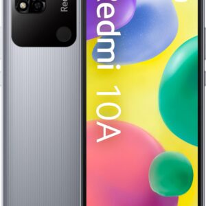 Smartphone Xiaomi Redmi 10A, 32GB, Pantalla Inmersiva de 6.53", Batería de Larga Duración 5000mAh, Cámara Dual de 13MP, Cromo Plata