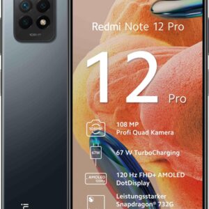 Xiaomi Smartphone Redmi Note 12 Pro 8GB/ 256GB/ 6.67"/ Negro Medianoche