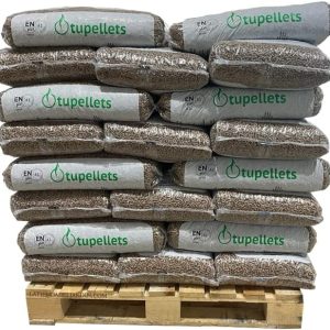 Suinga-PELLET DE MADERA NATURAL DE 300 Kg 100% para calefacción. 20 sacos de 15 kg. Uso conveniente, práctico y eficaz.